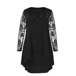 Încarcă imaginea în vizualizatorul Galerie, S-5XL Moda dantelă dantelă cu mânecă lungă rochie cu gât rotund
